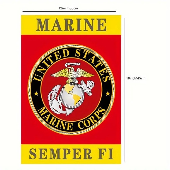 🇺🇸”Marine Semper Fi” Double Sided 12” X 18” Garden Flag! - Picture 6 of 7